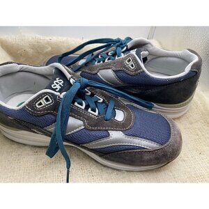 SAS Shoes k4992922 Women SZ 10 WW X-Wide Lace up Blue Brown Silver Tan Sneakers